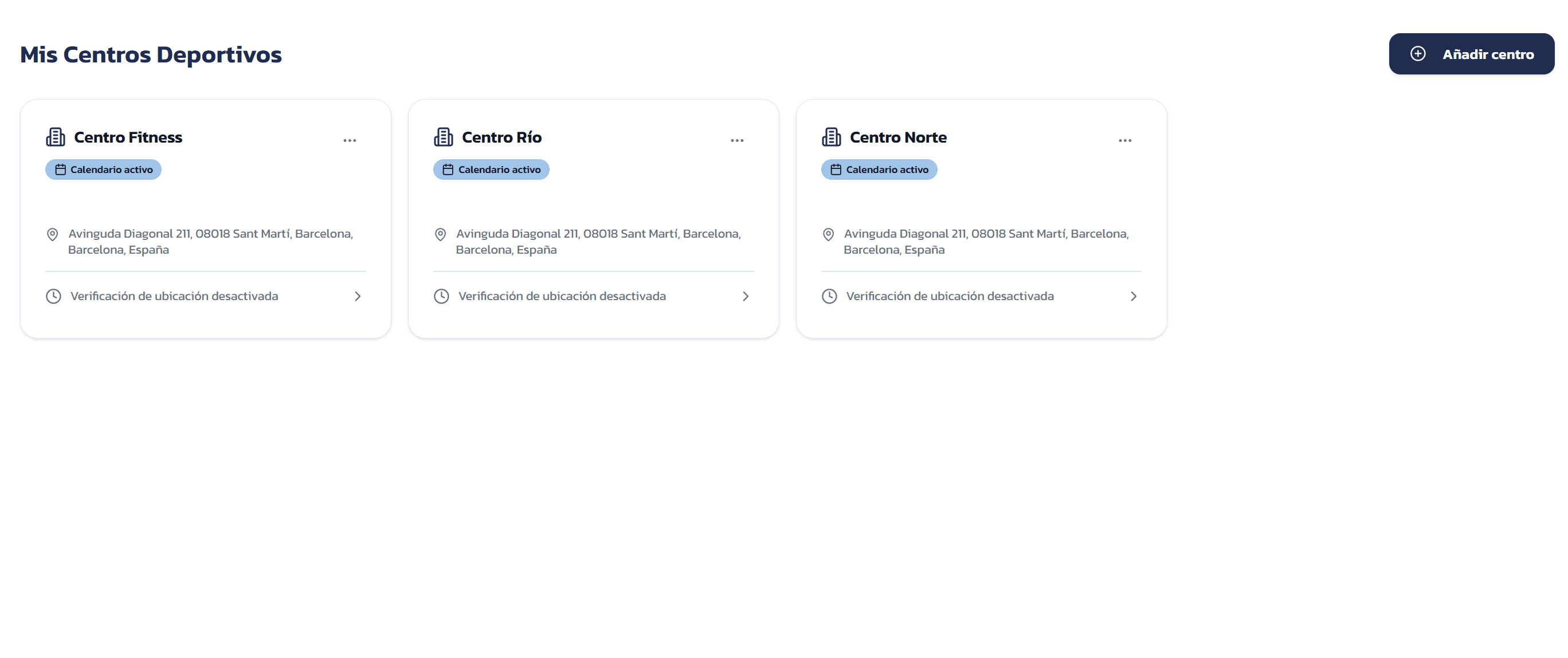Centros deportivos